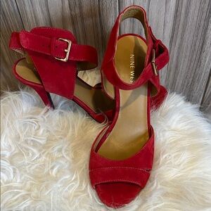 Nine West Red Suede Heels